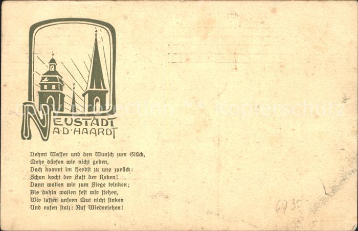 Neustadt Haardt Kriegsjahr 1914 Gedicht