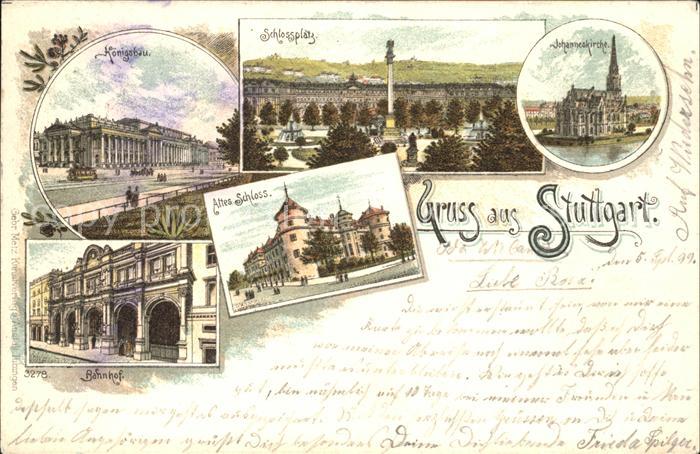 STUTTGART  CITY Koenigsbau Schlossplatz Johanneskirche Bahnhof Altes Schloss