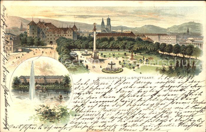 STUTTGART  CITY Schlossplatz Anlagensee Fontaene
