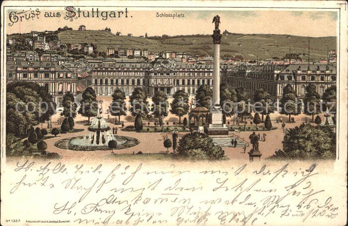 STUTTGART  CITY Schlossplatz Fontaene Jubilaeumssaeule