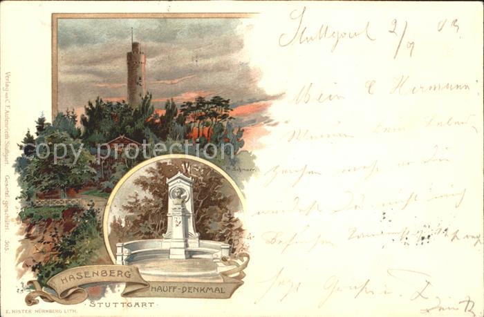 STUTTGART  CITY Aussichtsturm Jaegerhaus Hasenberg Hauff Denkmal