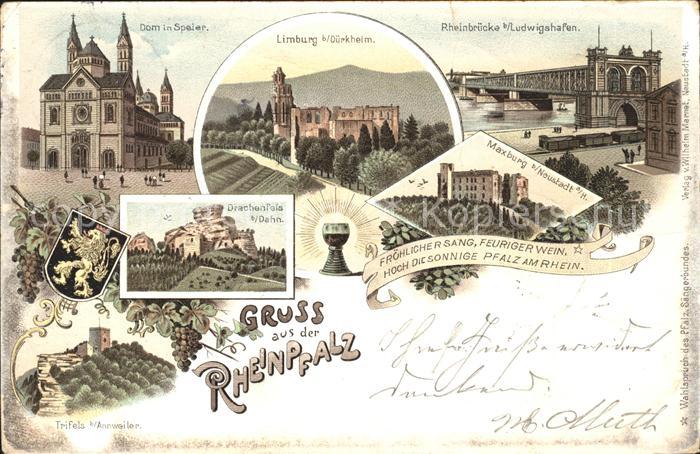 Speyer Rhein Dom Limburg Rheinbruecke Ludwigshafen Drachenfels Wein Maxburg Trif