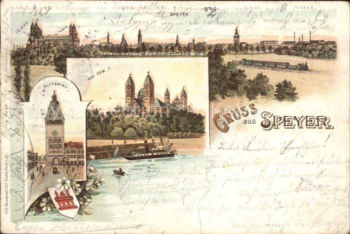 Speyer Rhein Gesamtansicht Dom Altpoertel Eisenbahn