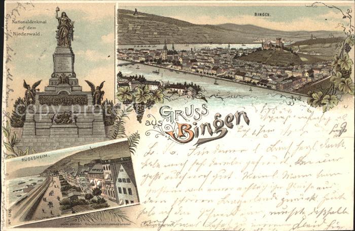 Bingen Rhein Panorama Nationaldenkmal Niederwald Ruedesheim