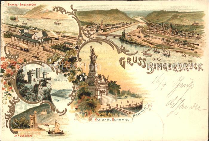 Bingerbrueck Rhein Nahemuendung Bahnhof Schloss Rheinstein Maeuseturm Nationalde
