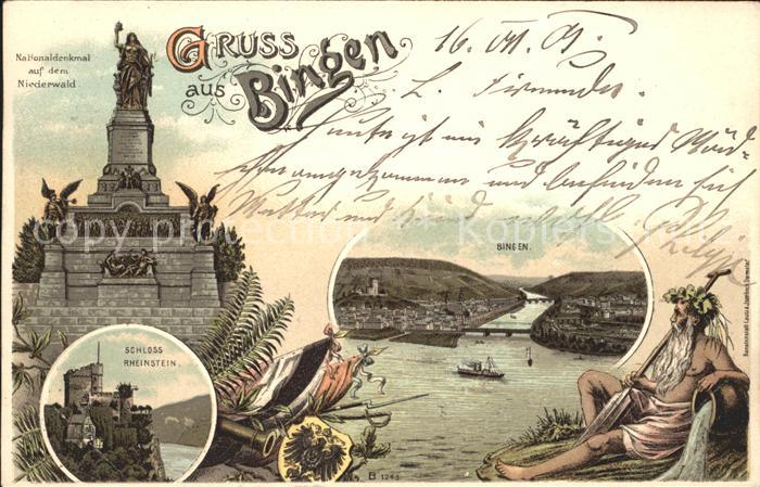 Bingen Rhein Nationaldenkmal Niederwald Nahemuendung Schloss Rheinstein Bacchus