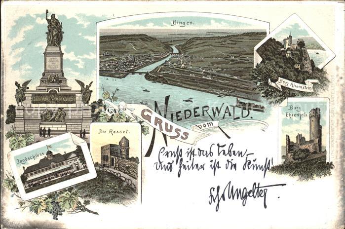 Bingen Rhein Nahemuendung Burg Rheinstein Ehrenfels Nationaldenkmal Niederwald J