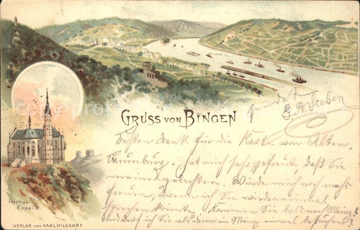 Bingen Rhein Panorama Weinberge Rochuskapelle Deutsche Reichspost