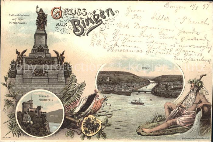 Bingen Rhein Nationaldenkmal Niederwald Nahemuendung Schloss Rheinstein Bacchus