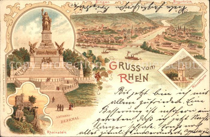 Bingerbrueck Rhein Nahemuendung Nationaldenkmal Niederwald Maeuseturm Schloss Rh