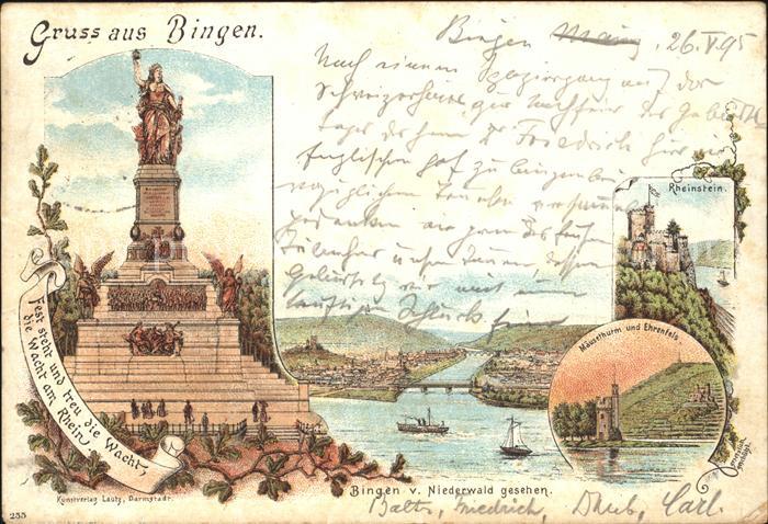 Bingen Rhein Nationaldenkmal Niederwald Nahemuendung Schloss Rheinstein Maeusetu