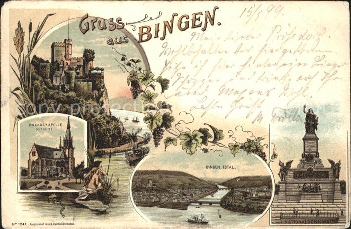 Bingen Rhein Schloss Rheinstein Rochuskapelle Nahemuendung Nationaldenkmal Niede