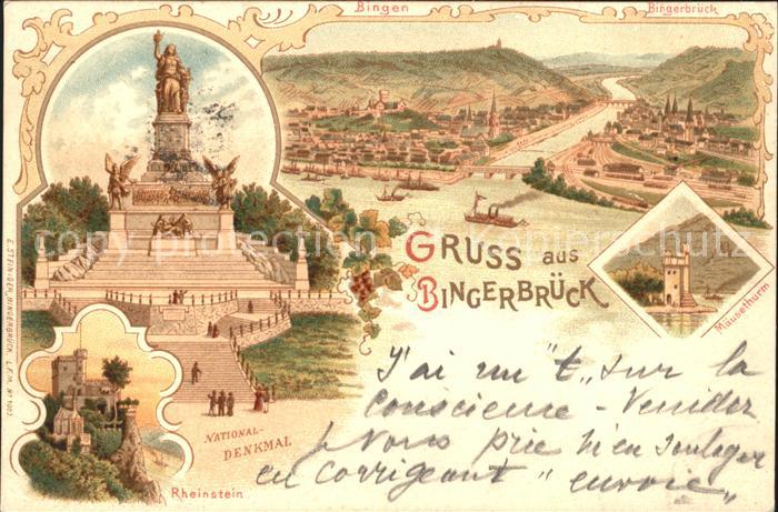 Bingerbrueck Rhein Nahemuendung Maeuseturm Nationaldenkmal Niederwald Schloss Rh