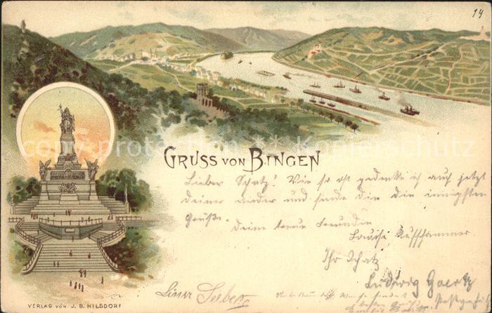 Bingen Rhein Panorama Weinberge Nationaldenkmal Niederwald Deutsche Reichspost