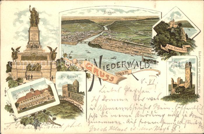 Bingen Rhein Panorama Nahemuendung Nationaldenkmal Niederwald Burg Ehrenfels Rhe