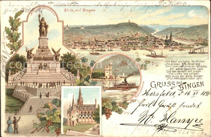 Bingen Rhein Panorama Nationaldenkmal Niederwald Rochuskapelle Maeuseturm Rheind