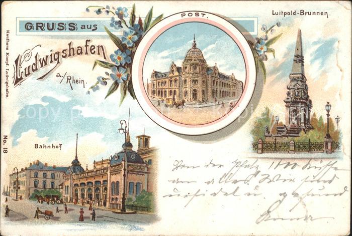 Ludwigshafen Rhein Bahnhof Post Luitpold Brunnen