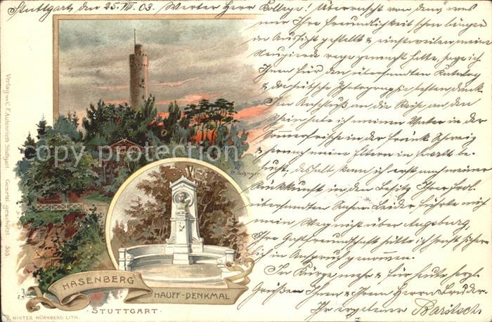 STUTTGART  CITY Hasenberg Turm Hauff Denkmal