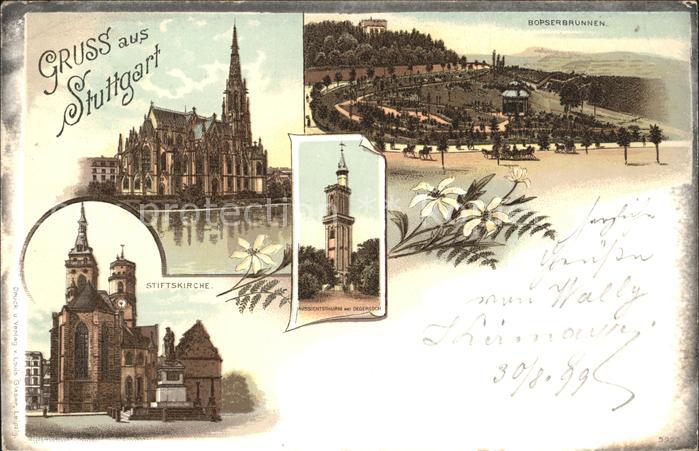 STUTTGART  CITY Stiftskirche Degerlocher Aussichtsturm Bopserbrunnen