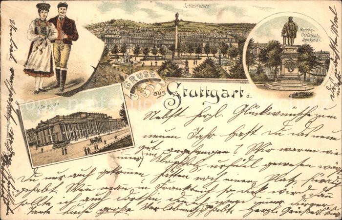 STUTTGART  CITY Trachten Schlossplatz Jubilaeumssaeule Herzog Christoph Denkmal
