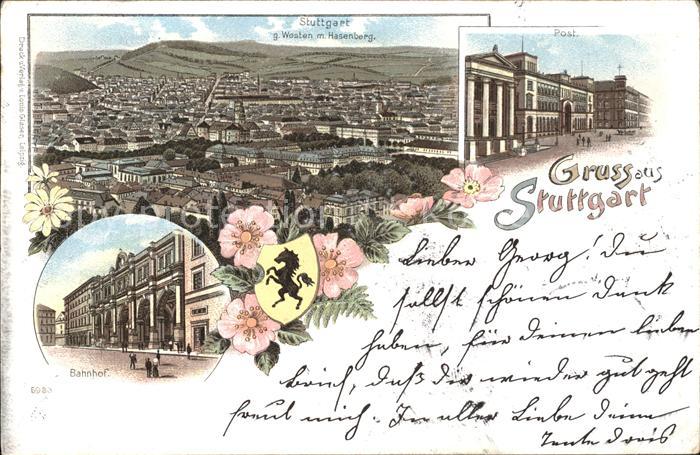 STUTTGART  CITY Blick gegen Westen Hasenberg Post Bahnhof