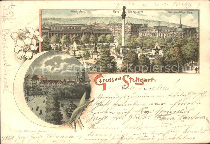 STUTTGART  CITY Koenigsbau Schlossplatz Saeule Hotel Marquardt Koenigin Olga Bau