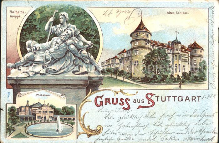 STUTTGART  CITY Eberhardsgruppe Skulptur Altes Schloss Wilhelma Fontaene