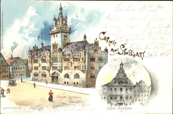 STUTTGART  CITY Altes und neues Rathaus