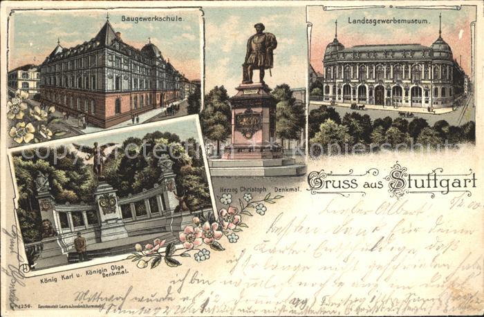 STUTTGART  CITY Baugewerkschule Herzog Christoph Denkmal Landesgewerbemuseum Koe