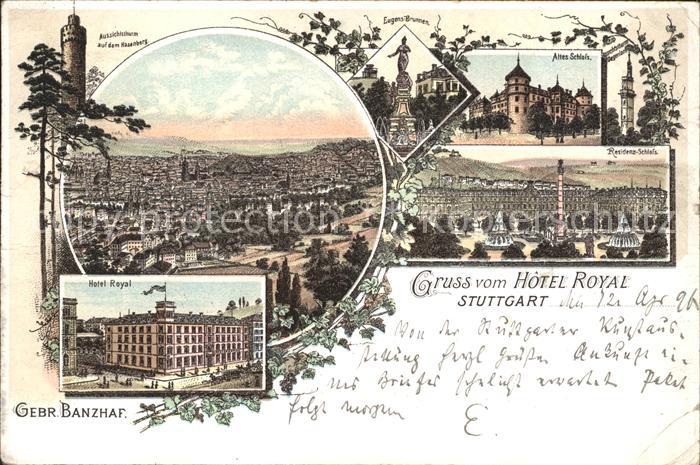 STUTTGART  CITY Totalansicht Aussichtsturm Hasenberg Hotel Royal Eugensbrunnen A