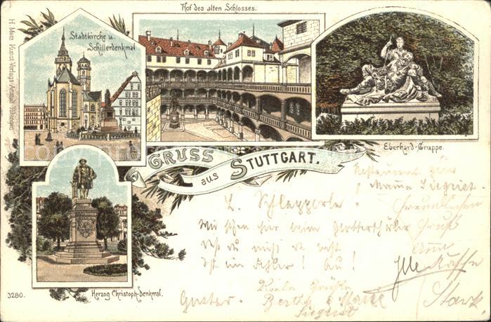 STUTTGART  CITY Stadtkirche Schillerdenkmal Hof Altes Schloss Eberhardgruppe Sku