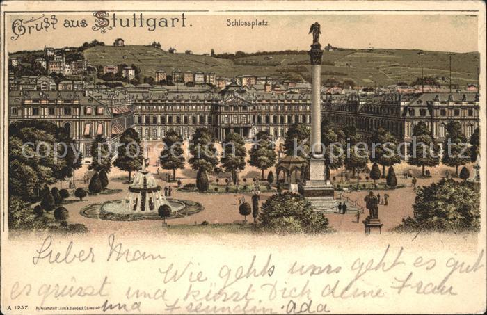 STUTTGART  CITY Schlossplatz Fontaene Jubilaeumssaeule