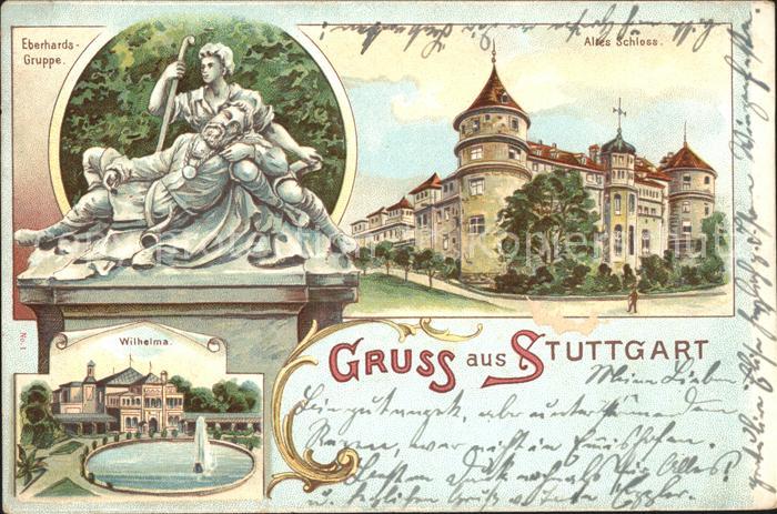 STUTTGART  CITY Eberhardsgruppe Skulptur Altes Schloss Wilhelm Fontaene