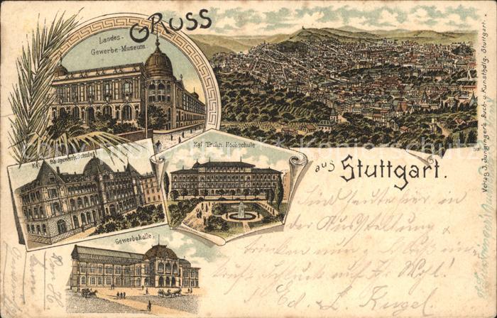 STUTTGART  CITY Landesgewerbemuseum Baugewerkschule Gewerbehalle Technische Hoch