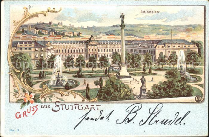 STUTTGART  CITY Schlossplatz Fontaene Jubilaeumssaeule