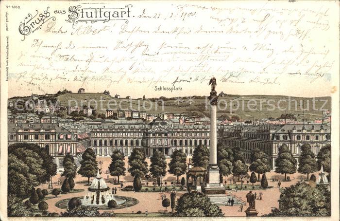 STUTTGART  CITY Schlossplatz Fontaene Jubilaeumssaeule