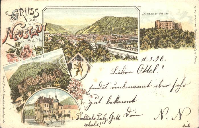 Neustadt Haardt Panorama Hambacher Schloss Wappen Wolfsburg