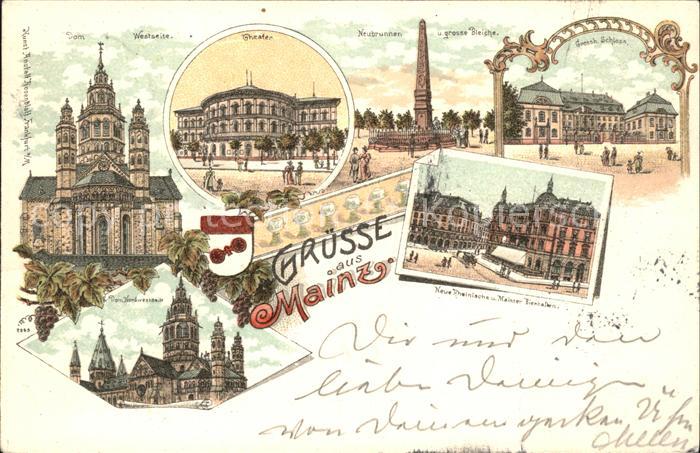 Mainz Rhein Dom Theater Neubrunnen Grosse Bleiche Schloss Bierhallen Wappen