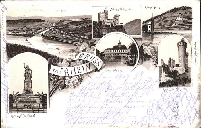 Bingen Rhein Nahemuendung Schloss Rheinstein Maeusturm Ruine Ehrenfels Jagdschlo