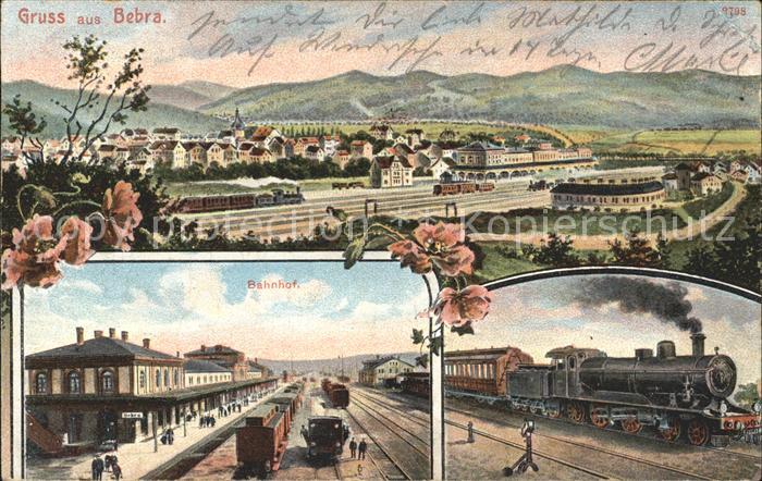 Bebra Panorama Bahnhof Dampflokomotive Bahnpost