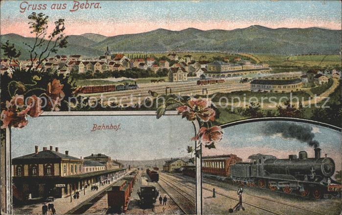 Bebra Panorama Bahnhof Dampflokomotive Bahnpost