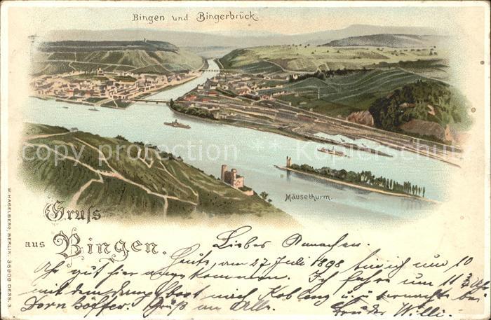Bingerbrueck Rhein Panorama Nahemuendung Maeuseturm Deutsche Reichspost