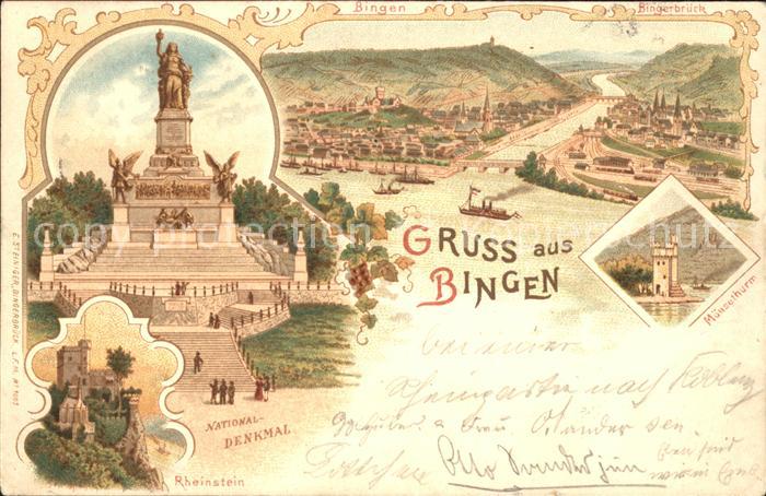 Bingerbrueck Rhein Nahemuendung Nationaldenkmal Niederwald Maeuseturm Burg Rhein