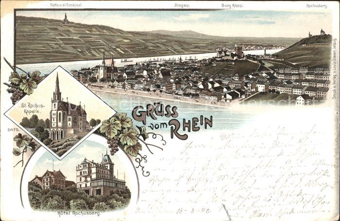 Bingen Rhein Panorama Nationaldenkmal Niederwald Burg Klopp Hotel Rochusberg St