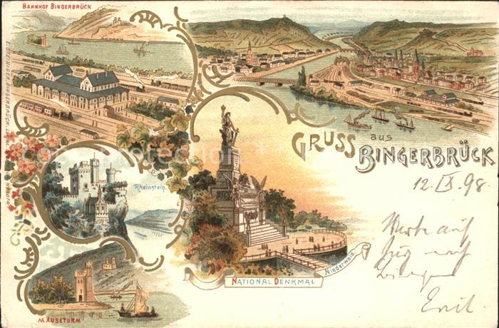 Bingerbrueck Rhein Panorama Nahemuendung Nationaldenkmal Niederwald Bahnhof Schl
