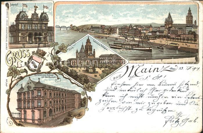 Mainz Rhein Bahnhof Dom Gutenberg Denkmal Schloss Museum Rheindampfer Deutsche R