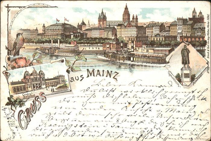 Mainz Rhein Dom Rheindampfer Bahnhof Gutenberg Denkmal