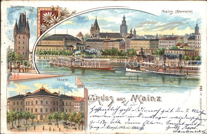 Mainz Rhein Rheindampfer Holzturm Theater