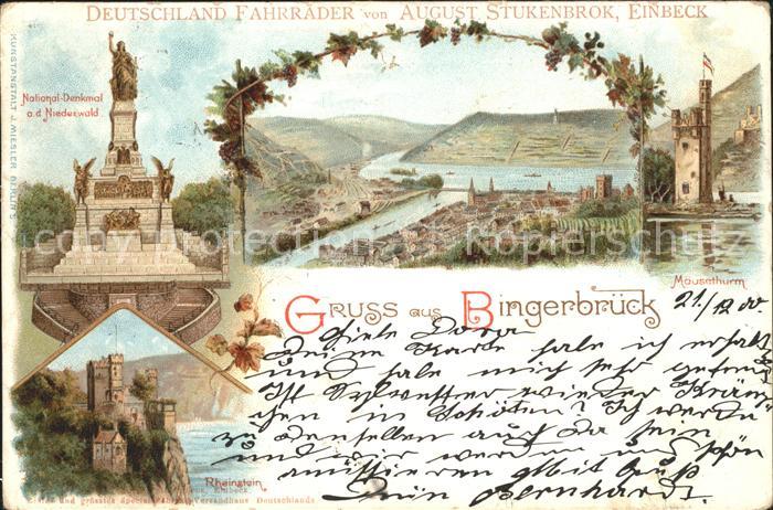 Bingerbrueck Rhein Nahemuendung Maeuseturm Nationaldenkmal Niederwald Burg Rhein