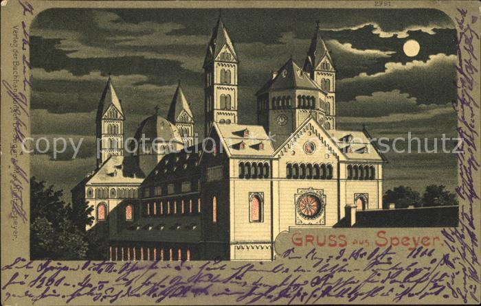 Speyer Rhein Dom im Mondschein